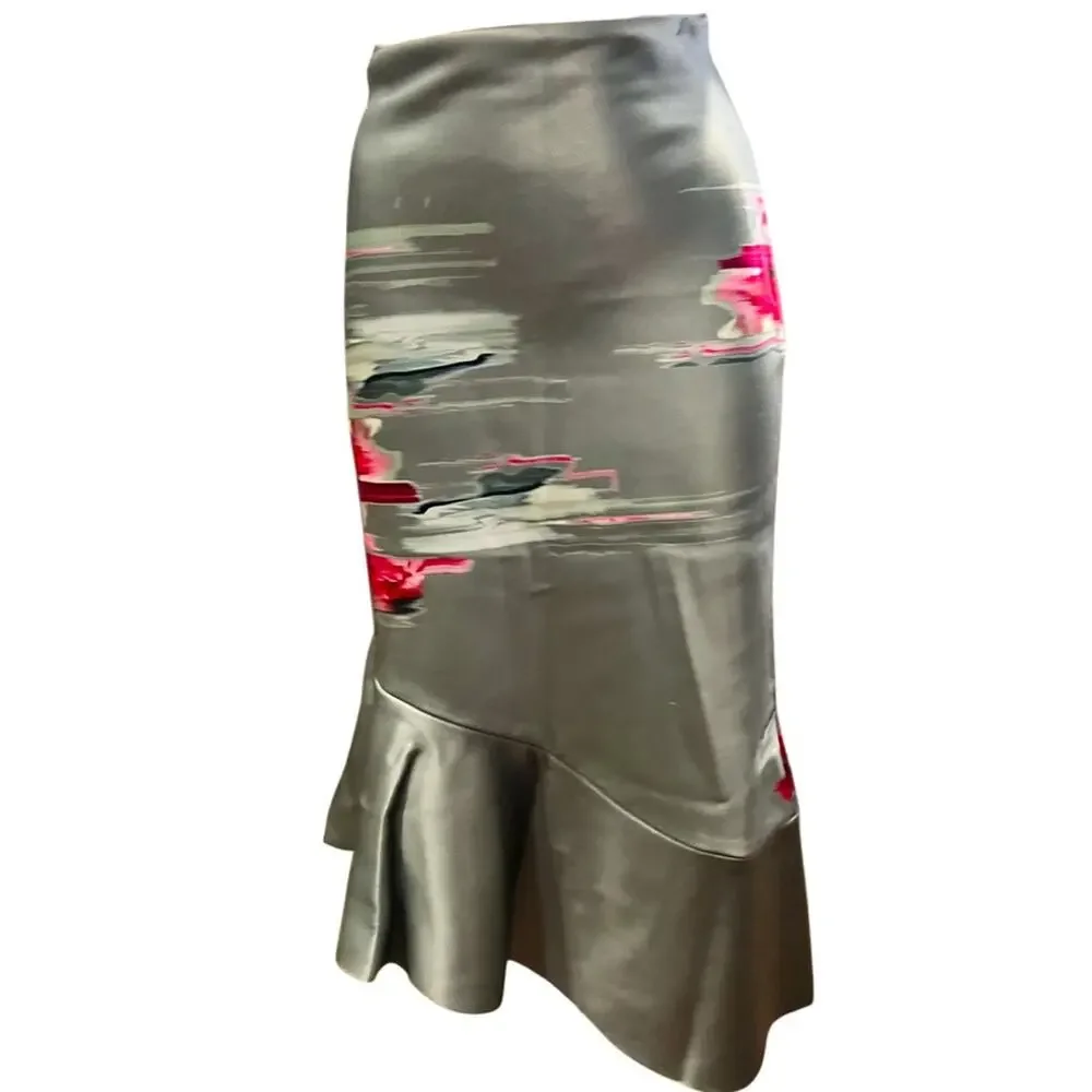 H&M Conscious Exclusive light green asymmetrical skirt Size 4 - Picture 6 of 9